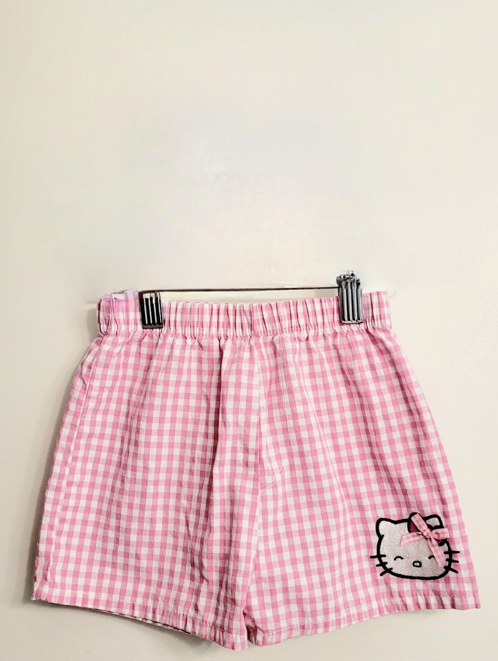 Hello Kitty Pink Gingham Elastic Waist Shorts